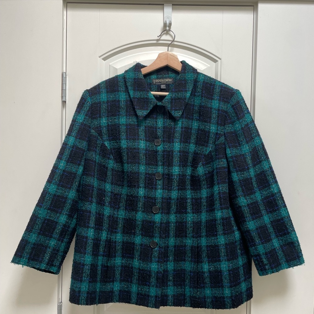 Plaid Wool-Blend Jacket